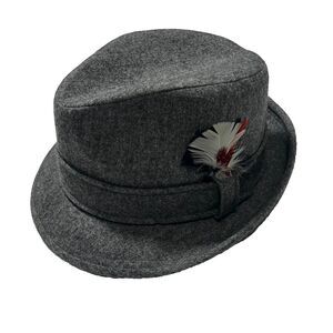 Vintage Hat Pendleton Fedora Pure Virgin Wool‎ Lined Gray Made USA Size 7  1/4